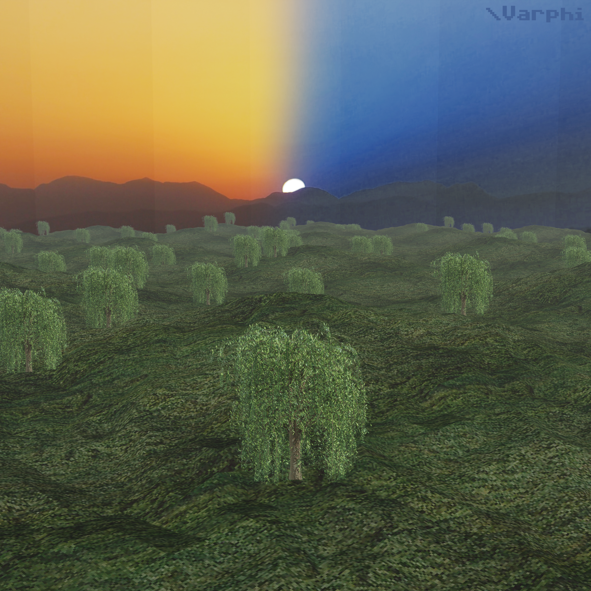 The same picture as before but with some fog post-proscessing effects applied.